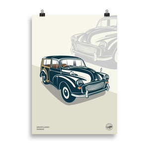 Morris Minor Traveller Poster - DriveClassic Garage