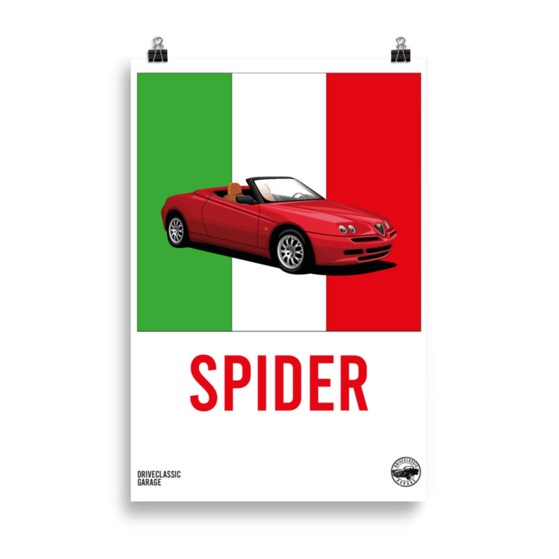 Alfa Romeo Spider Tricolore Poster - DriveClassic Garage