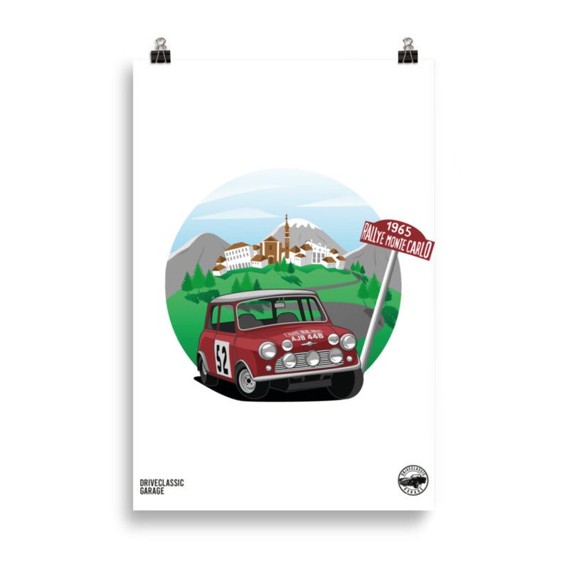 1965 Mini Monte Carlo Rally Poster - DriveClassic Garage