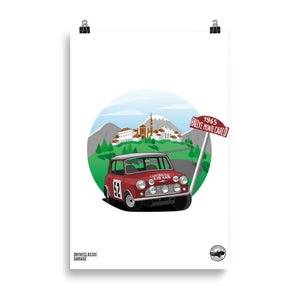 1965 Mini Monte Carlo Rally Poster - DriveClassic Garage